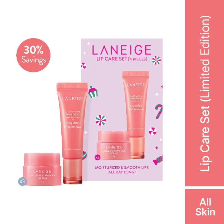 Lip Care Set (Grapefruit Lip Glowy Balm And Berry Lip Sleeping Mask)